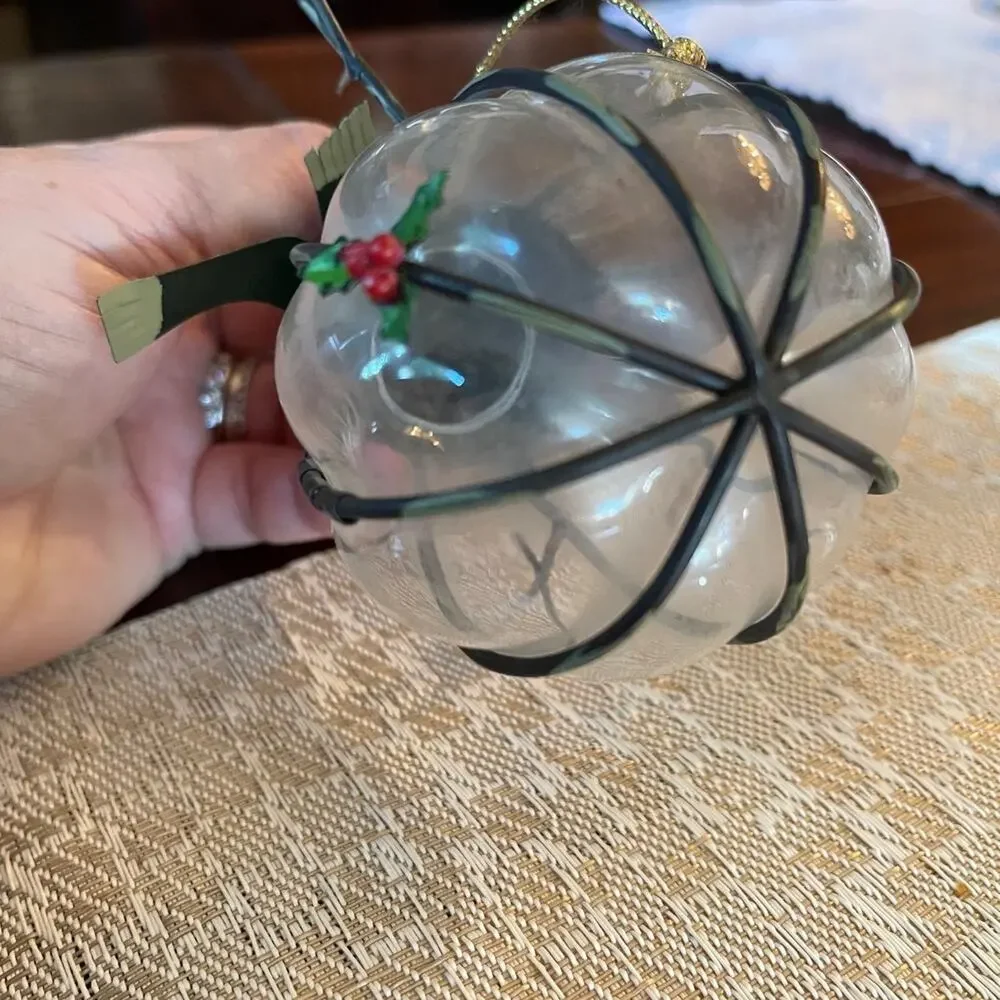 Christmas ornament snowman glass